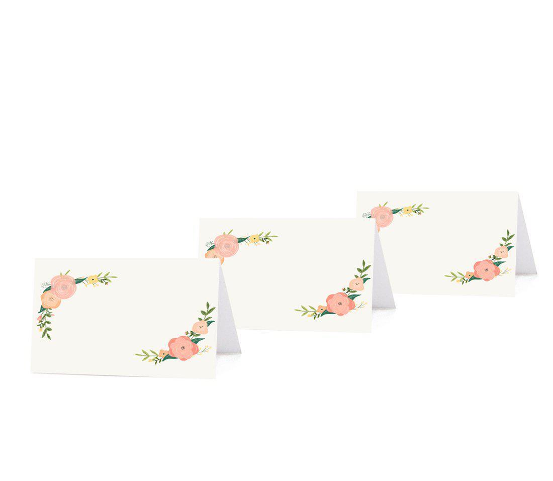 Boho Floral Tea Party Table Tent Place Cards-Set of 20-Andaz Press-Blank-