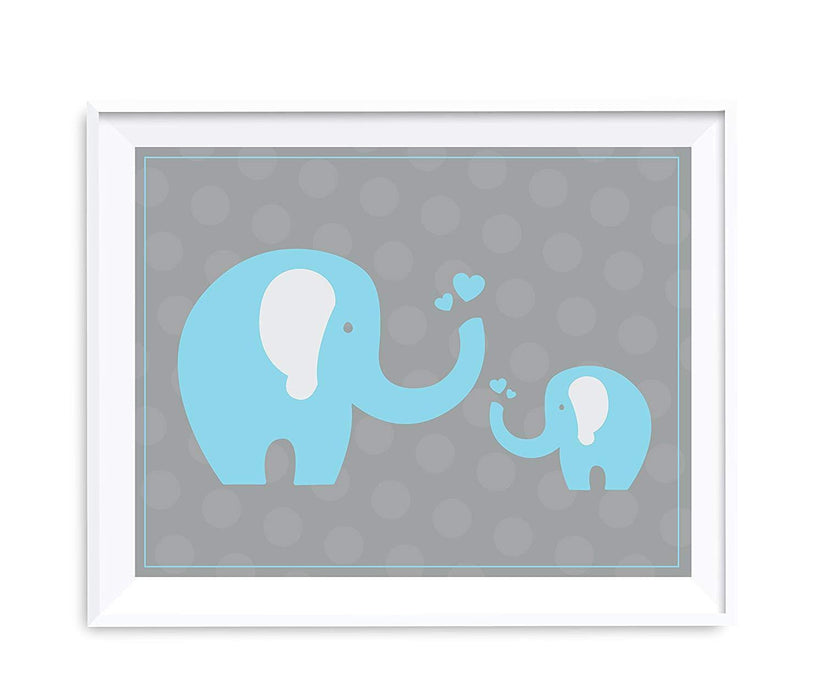 Boy Elephant Baby Shower Party Signs & Graphic Decorations-Set of 4-Andaz Press-