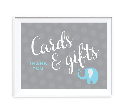 Boy Elephant Baby Shower Party Signs-Set of 1-Andaz Press-Thank You For Celebrating With Us!-