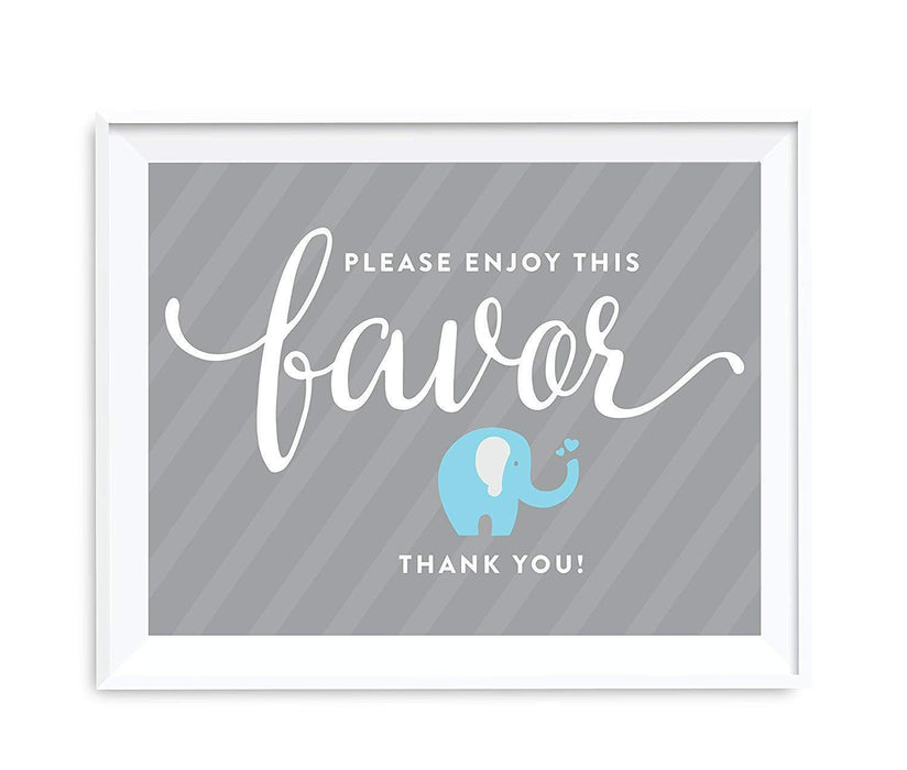 Boy Elephant Baby Shower Party Signs-Set of 1-Andaz Press-Thank You For Celebrating With Us!-
