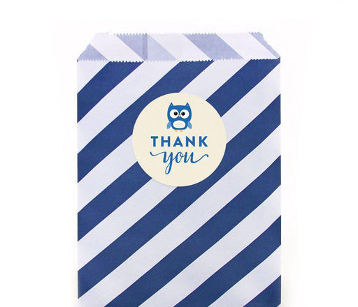 Boy Owl Baby Shower Favor Bag DIY Party Favors Kit-Set of 24-Andaz Press-