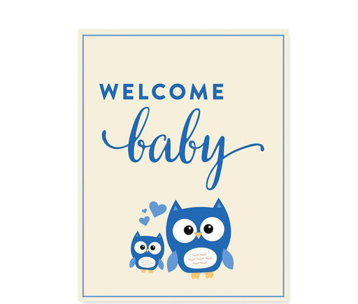 Boy Owl Baby Shower Party Signs & Banner Decorations-Set of 20-Andaz Press-
