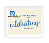 Boy Owl Baby Shower Party Signs-Set of 1-Andaz Press-Thank You For Celebrating With Us!-