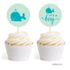 Boy Whale Nautical Baby Shower Cupcake Topper DIY Party Favors Kit-Set of 20-Andaz Press-