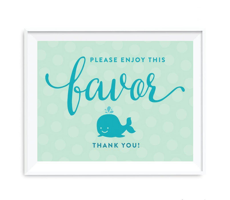 Boy Whale Nautical Baby Shower Party Signs-Set of 1-Andaz Press-Thank You For Celebrating With Us!-