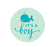 Boy Whale Nautical Baby Shower Round Label Stickers-Set of 40-Andaz Press-Thank You For Celebrating With Us!-