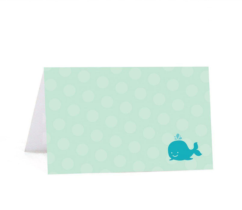 Boy Whale Nautical Baby Shower Table Tent Printable Place Cards-Set of 20-Andaz Press-