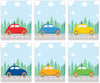 Boys Cars Nursery Hanging Wall Art, Colorful Cars Graphics, Vehicles-Set of 6-Andaz Press-