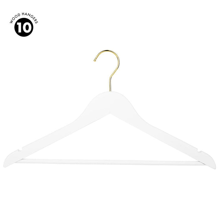 Bridal Hangers, Premium White Wooden Hangers-Set of 10-Andaz Press-