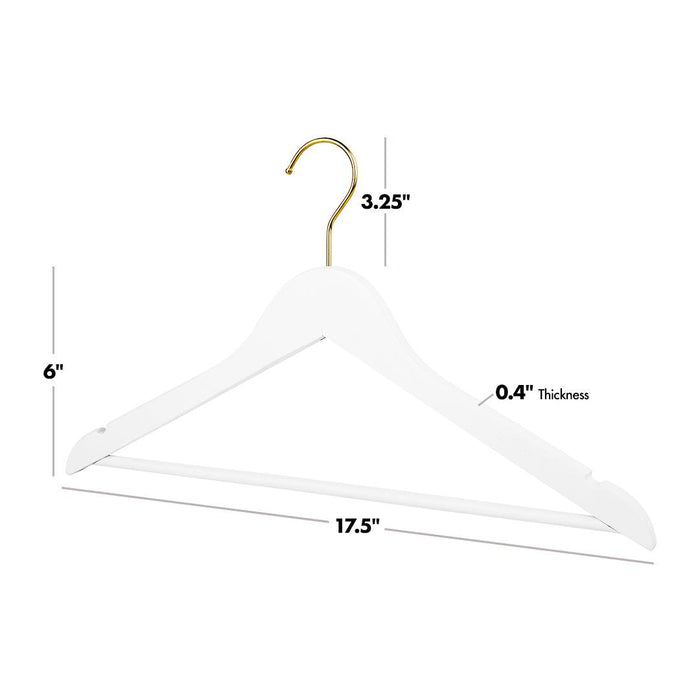 Bridal Hangers, Premium White Wooden Hangers-Set of 10-Andaz Press-