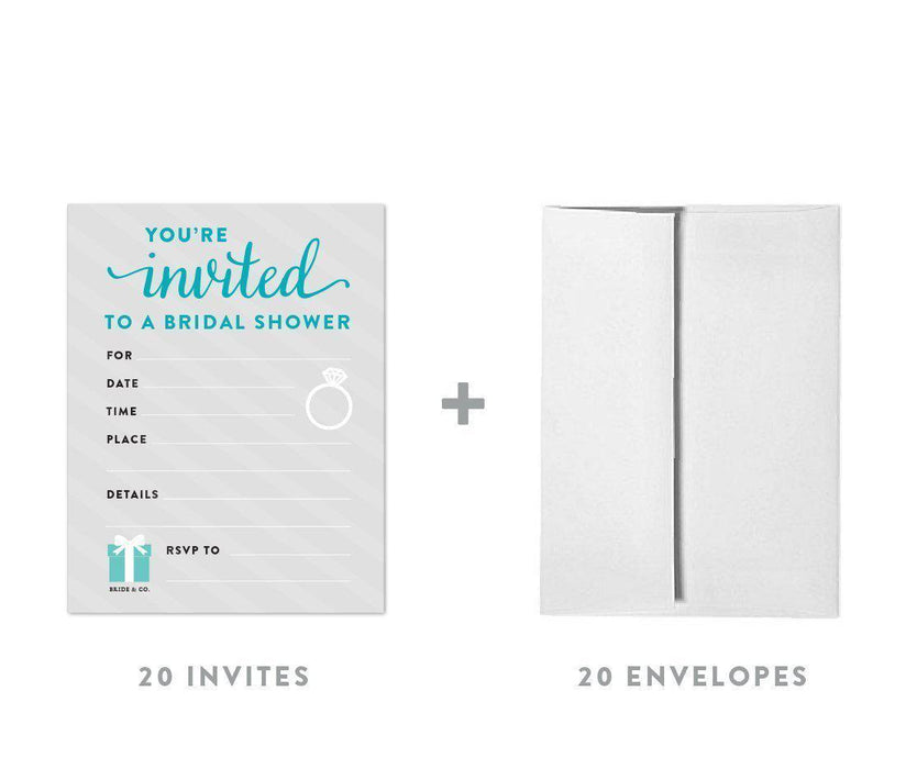 Bride & Co. Bridal Shower Blank Invitations-Set of 20-Andaz Press-