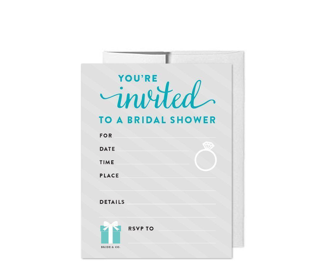 Bride & Co. Bridal Shower Blank Invitations-Set of 20-Andaz Press-