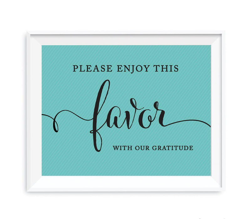 Bride & Co. Bridal Shower Party Signs-Set of 1-Andaz Press-Please Enjoy Favor With Our Gratitude-