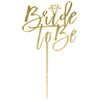 Bride to Be Laser Cut Mirror Acrylic Cake Topper-Set of 1-Andaz Press-Gold-