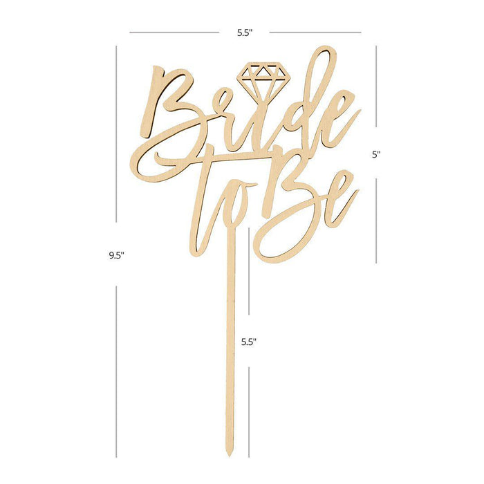 Bride to Be Laser Cut Wood Cake Topper-Set of 1-Andaz Press-