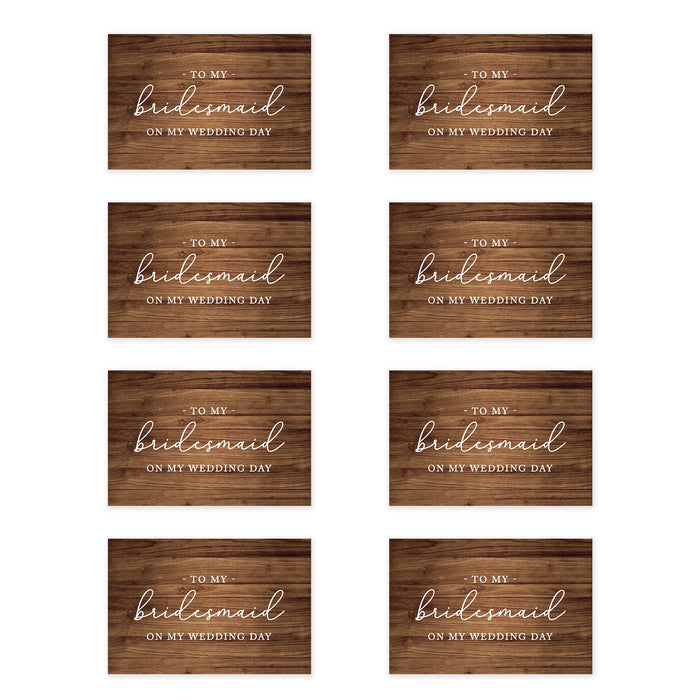 Bridesmaid Wedding Day Gift Cards with Envelopes, To My Bridesmaid on My Wedding Day Cards-Set of 8-Andaz Press-Blue Roses-