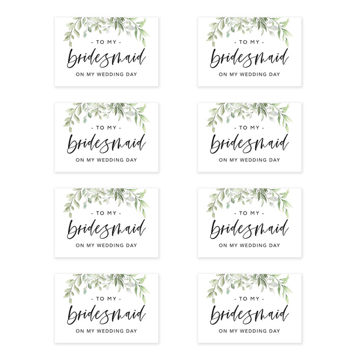 Bridesmaid Wedding Day Gift Cards with Envelopes, To My Bridesmaid on My Wedding Day Cards-Set of 8-Andaz Press-Blue Roses-