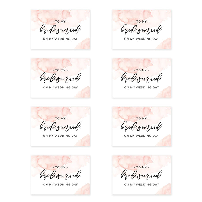 Bridesmaid Wedding Day Gift Cards with Envelopes, To My Bridesmaid on My Wedding Day Cards-Set of 8-Andaz Press-Blue Roses-
