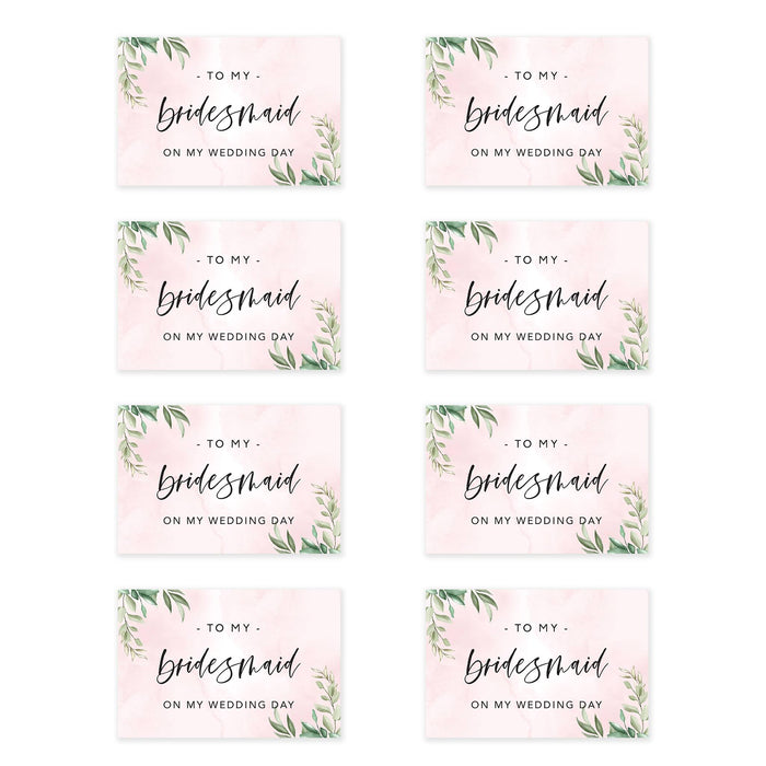 Bridesmaid Wedding Day Gift Cards with Envelopes, To My Bridesmaid on My Wedding Day Cards-Set of 8-Andaz Press-Blue Roses-
