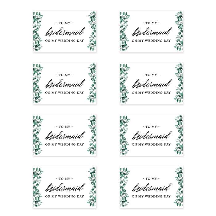 Bridesmaid Wedding Day Gift Cards with Envelopes, To My Bridesmaid on My Wedding Day Cards-Set of 8-Andaz Press-Blue Roses-