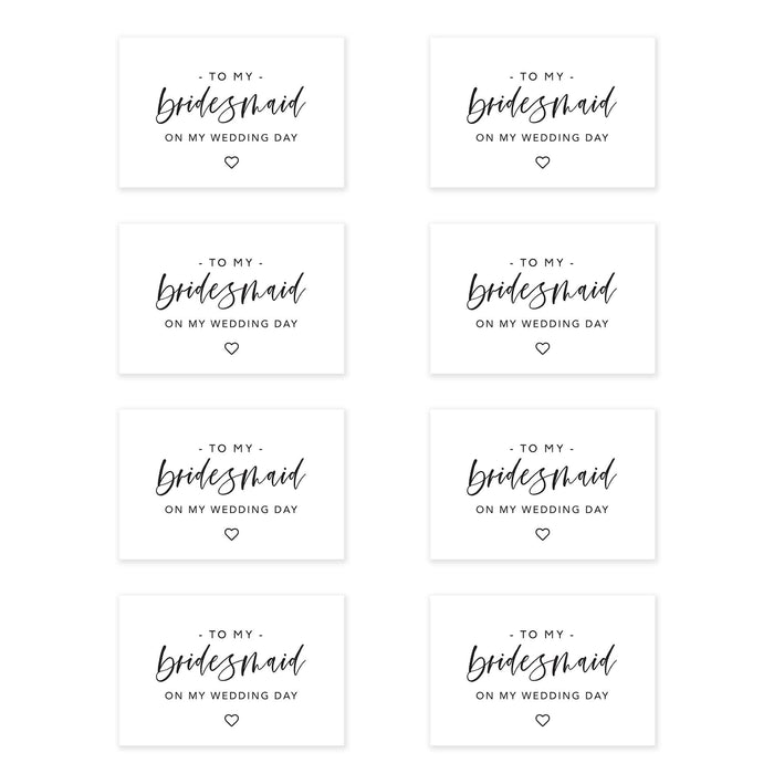 Bridesmaid Wedding Day Gift Cards with Envelopes, To My Bridesmaid on My Wedding Day Cards-Set of 8-Andaz Press-Blue Roses-