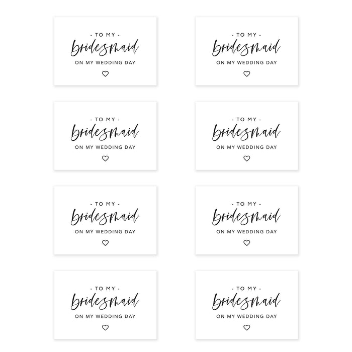 Bridesmaid Wedding Day Gift Cards with Envelopes, To My Bridesmaid on My Wedding Day Cards-Set of 8-Andaz Press-Modern-