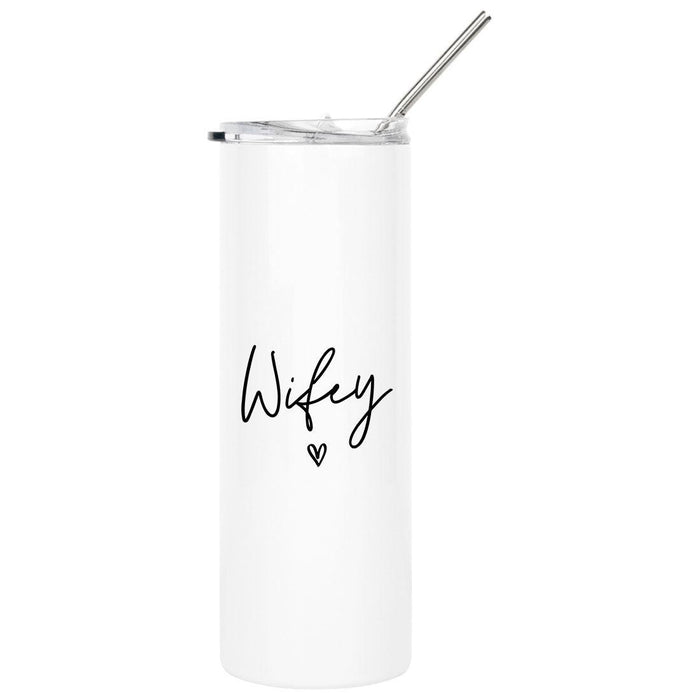 Bridesmaids Skinny Tumbler Stainless Steel Insulated Tumbler For Bachelorette Party-Set of 1-Andaz Press-Wifey-