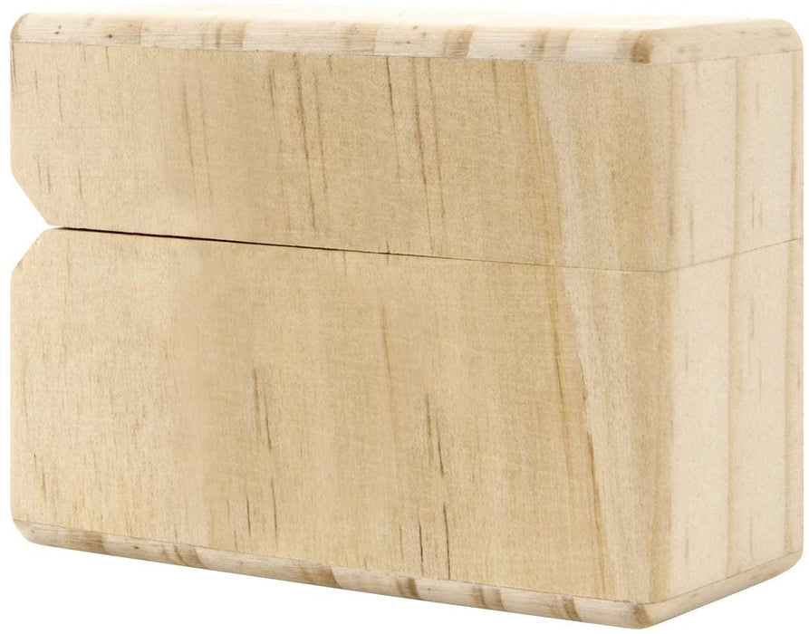 Bulk Pack Unfinished Wood Ring Box with Lid Ring Bearer Box-Set of 6-Koyal Wholesale-Slim Ring Box-