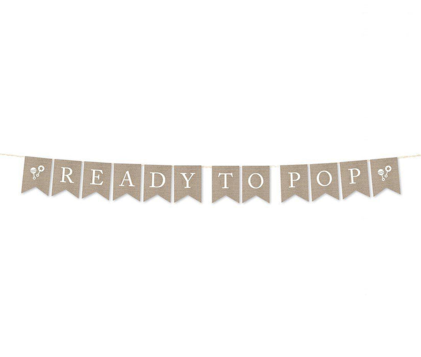 Burlap Baby Shower Pennant Party Banner-Set of 1-Andaz Press-It's A Girl!-
