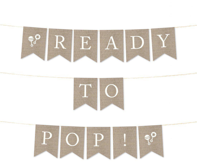 Burlap Baby Shower Pennant Party Banner-Set of 1-Andaz Press-It's A Girl!-