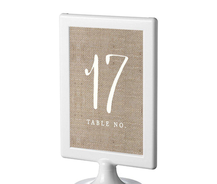 Burlap Framed Double-Sided DIY Table Numbers-Set of 8-Andaz Press-17-24-
