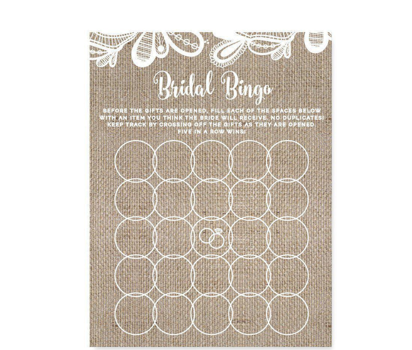 Burlap Lace Wedding Bridal Shower Game Cards-Set of 20-Koyal Wholesale-What's In Your Purse?-