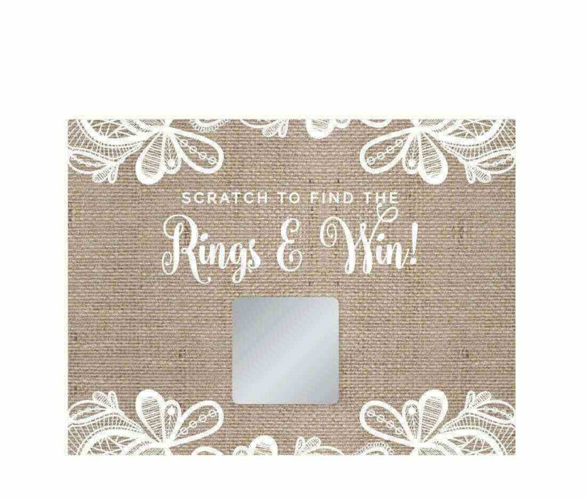 Burlap Lace Wedding Bridal Shower Game Scratch Cards-Set of 30-Koyal Wholesale-