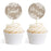 Burlap Lace Wedding Cupcake Topper DIY Party Favors Kit-Set of 20-Andaz Press-