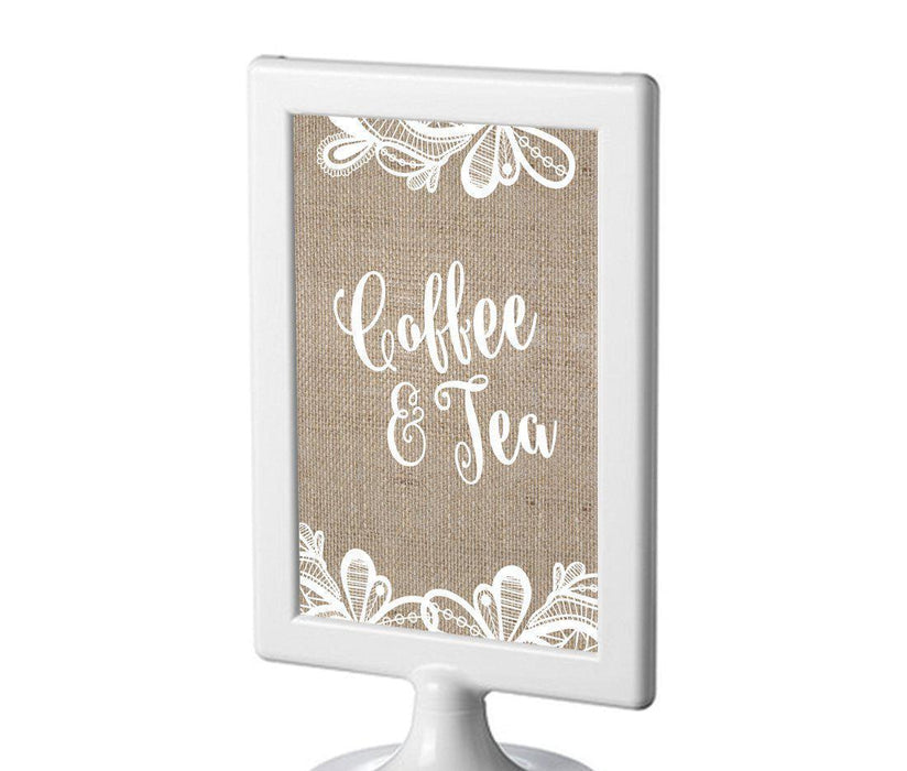 Burlap Lace Wedding Framed Party Signs-Set of 1-Koyal Wholesale-Mr. & Mrs.-