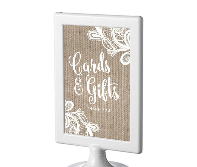 Burlap Lace Wedding Framed Party Signs-Set of 1-Koyal Wholesale-Mr. & Mrs.-