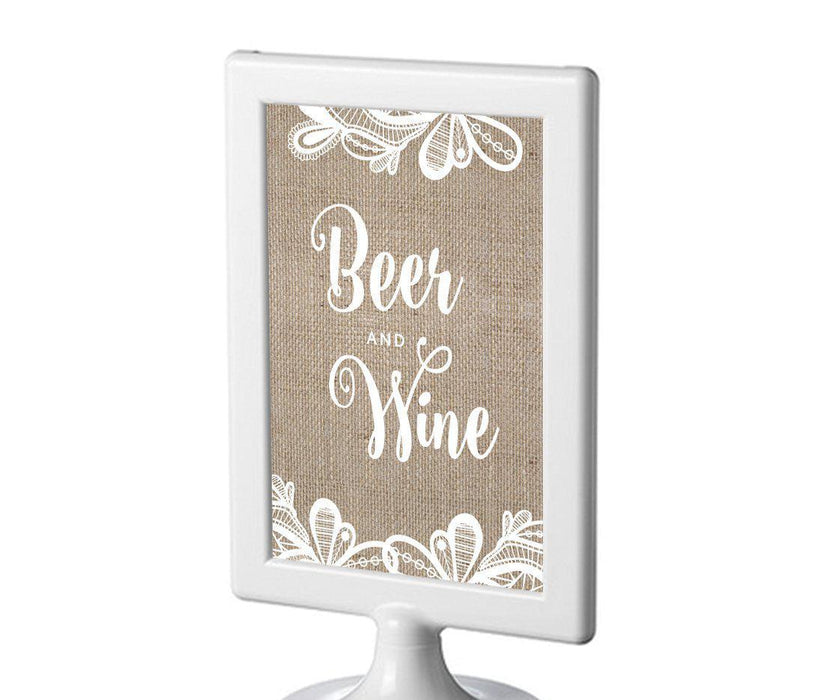 Burlap Lace Wedding Framed Party Signs-Set of 1-Koyal Wholesale-Beer & Wine-