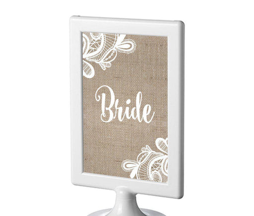 Burlap Lace Wedding Framed Party Signs-Set of 1-Koyal Wholesale-Bride-