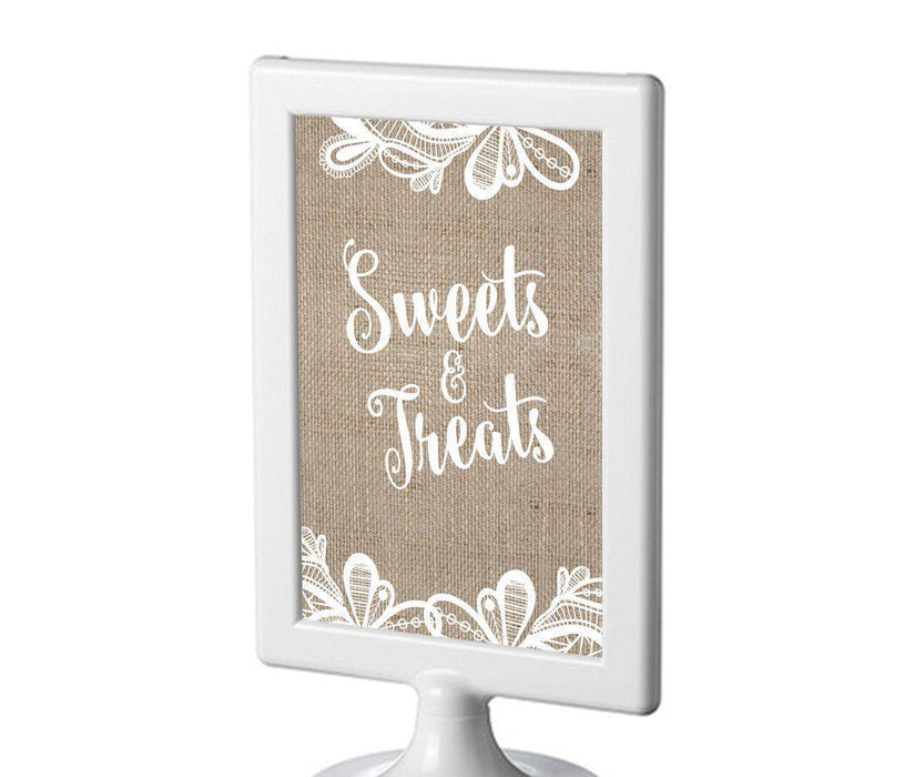 Burlap Lace Wedding Framed Party Signs-Set of 1-Koyal Wholesale-Sweets & Treats-