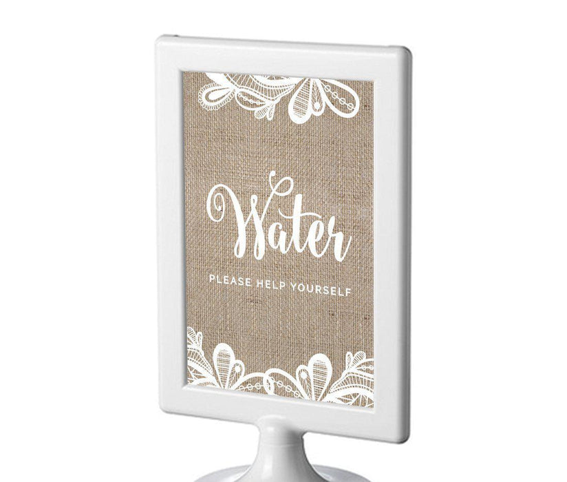 Burlap Lace Wedding Framed Party Signs-Set of 1-Koyal Wholesale-Water-