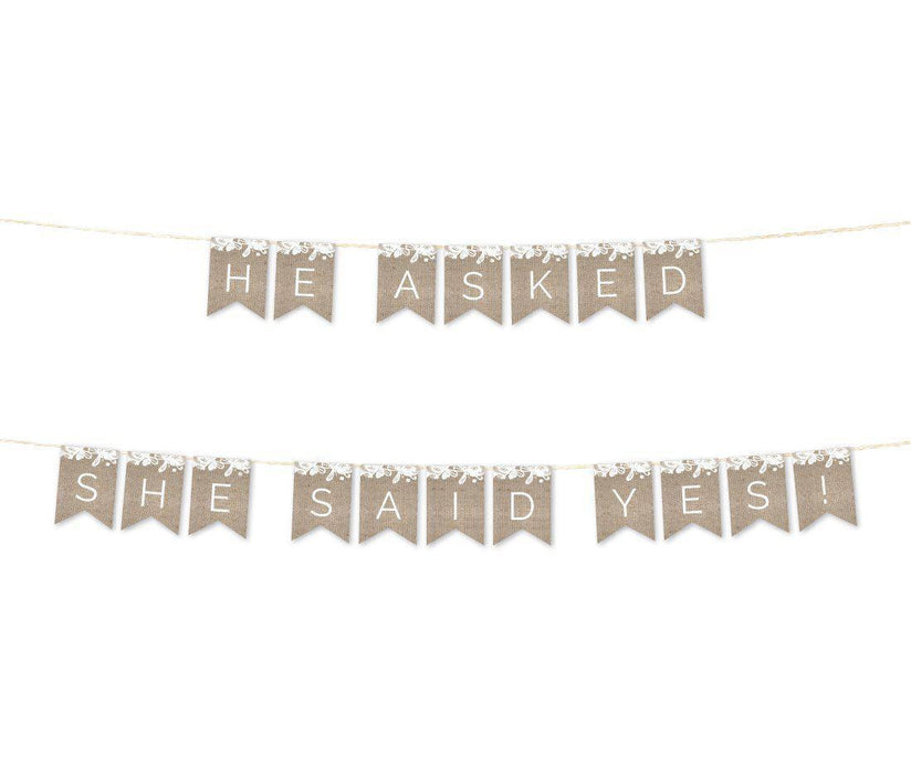 Burlap Lace Wedding Hanging Pennant Party Banner with String-Set of 1-Koyal Wholesale-Bride To Be-