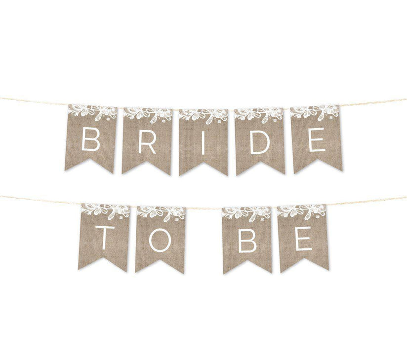Burlap Lace Wedding Hanging Pennant Party Banner with String-Set of 1-Koyal Wholesale-Bride To Be-