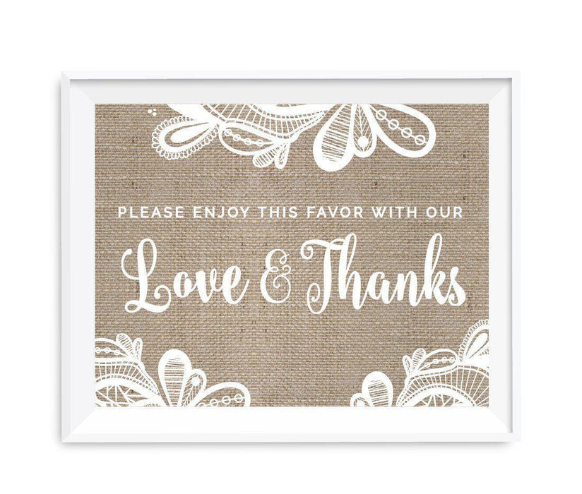 Burlap Lace Wedding Party Signs-Set of 1-Koyal Wholesale-Mr. & Mrs.-