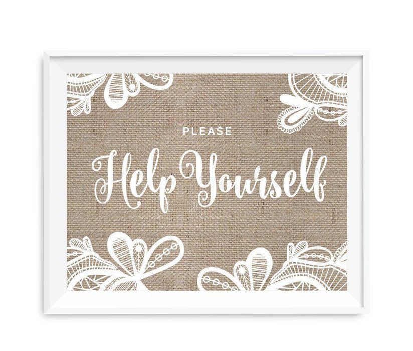 Burlap Lace Wedding Party Signs-Set of 1-Koyal Wholesale-Mr. & Mrs.-