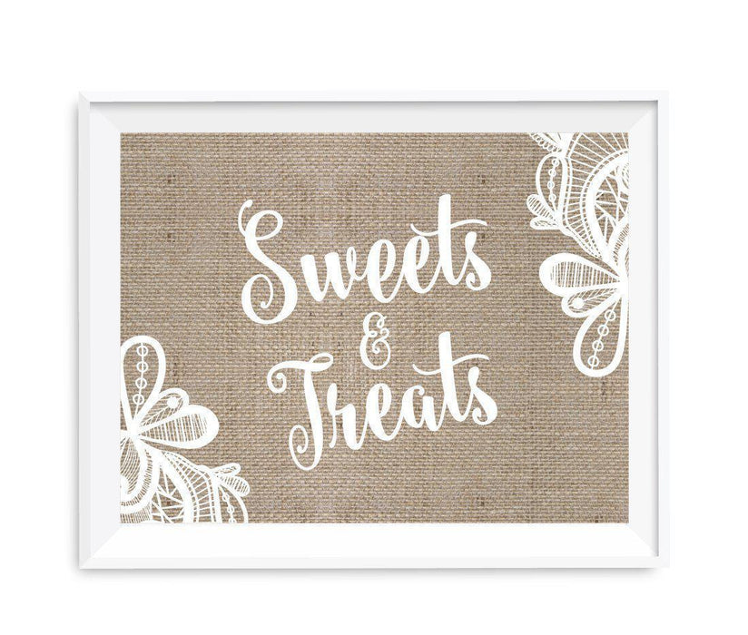 Burlap Lace Wedding Party Signs-Set of 1-Koyal Wholesale-Mr. & Mrs.-