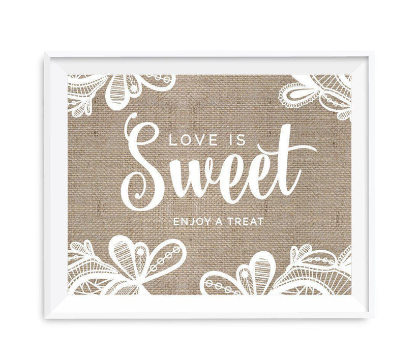 Burlap Lace Wedding Party Signs-Set of 1-Koyal Wholesale-Mr. & Mrs.-
