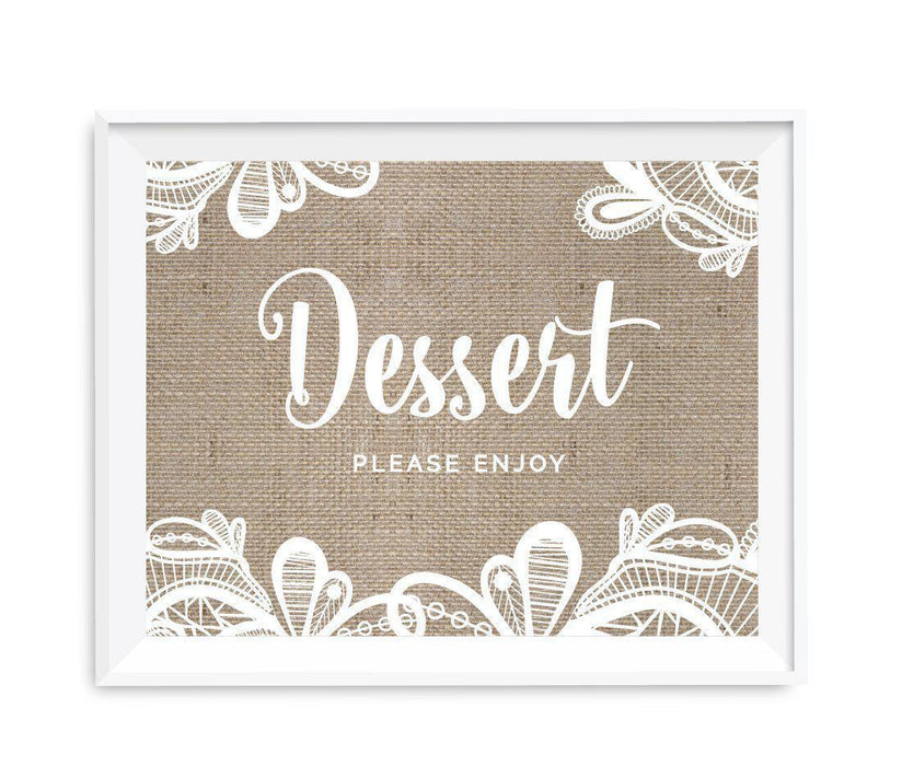 Burlap Lace Wedding Party Signs-Set of 1-Koyal Wholesale-Mr. & Mrs.-