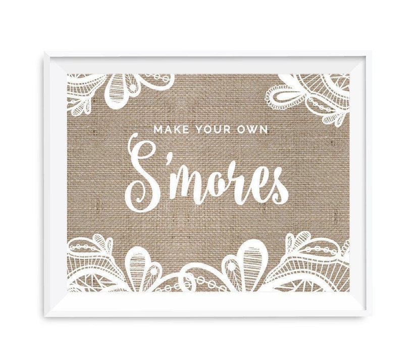Burlap Lace Wedding Party Signs-Set of 1-Koyal Wholesale-Mr. & Mrs.-