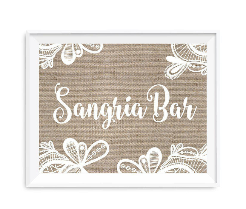 Burlap Lace Wedding Party Signs-Set of 1-Koyal Wholesale-Mr. & Mrs.-