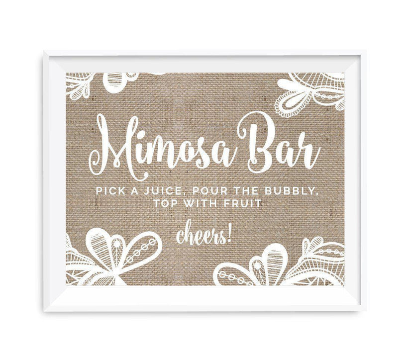 Burlap Lace Wedding Party Signs-Set of 1-Koyal Wholesale-Mr. & Mrs.-